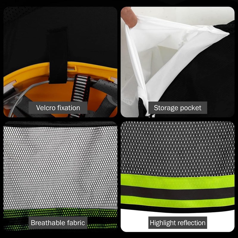 TCCFCCT Full Brim Mesh Neck Sun Shield, High Visibility Sun Visor Neck Protection and Bandana Headband Face Scarf, Hard Hat Accessories, 2 Packs, Black - Image 5